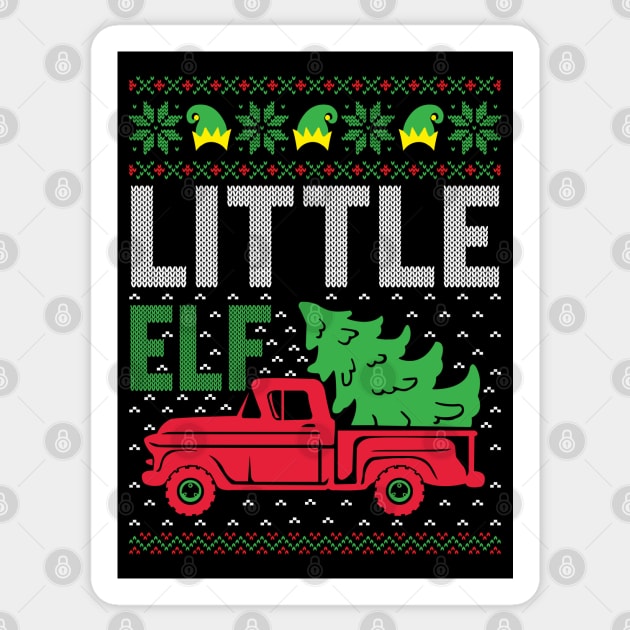 Little Elf ugly christmas sweater Sticker by MZeeDesigns